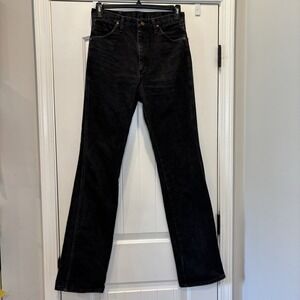 Vintage Wrangler Jeans Mens 30x36 Black Denim Cowboy Cut Rodeo Slim 938BLK Y2K
